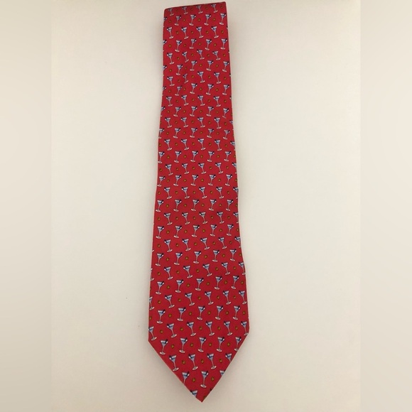 Brooks Brothers Other - Brooks Brothers Country Club 100% Silk Red Martini Glass Tie